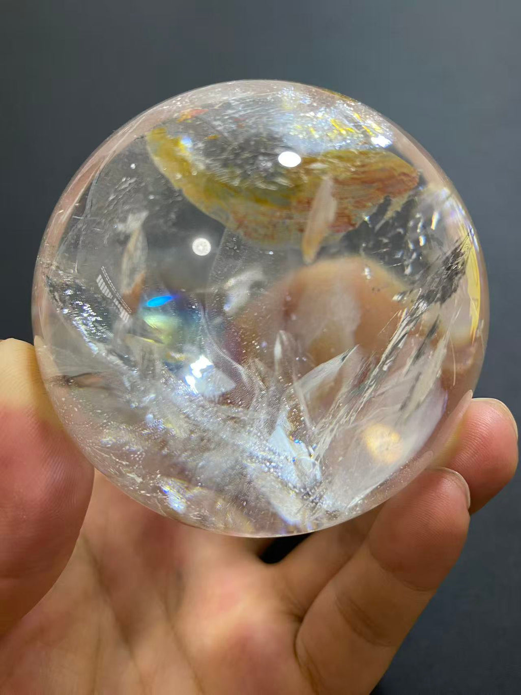 Natural Clear Quartz Sphere — Hand-Polished Crystal Ball for Home Decor
