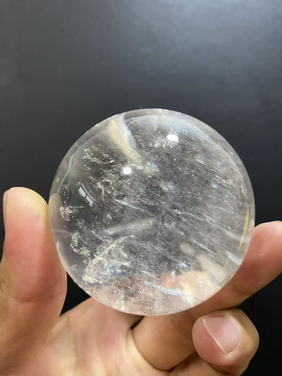 Natural Clear Quartz Sphere — Hand-Polished Crystal Ball for Home Decor