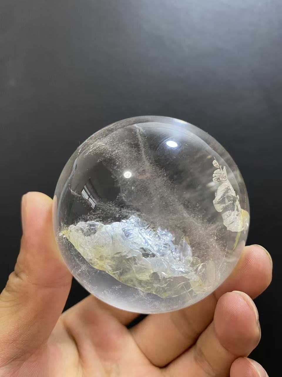 Natural Clear Quartz Sphere — Hand-Polished Crystal Ball for Home Decor