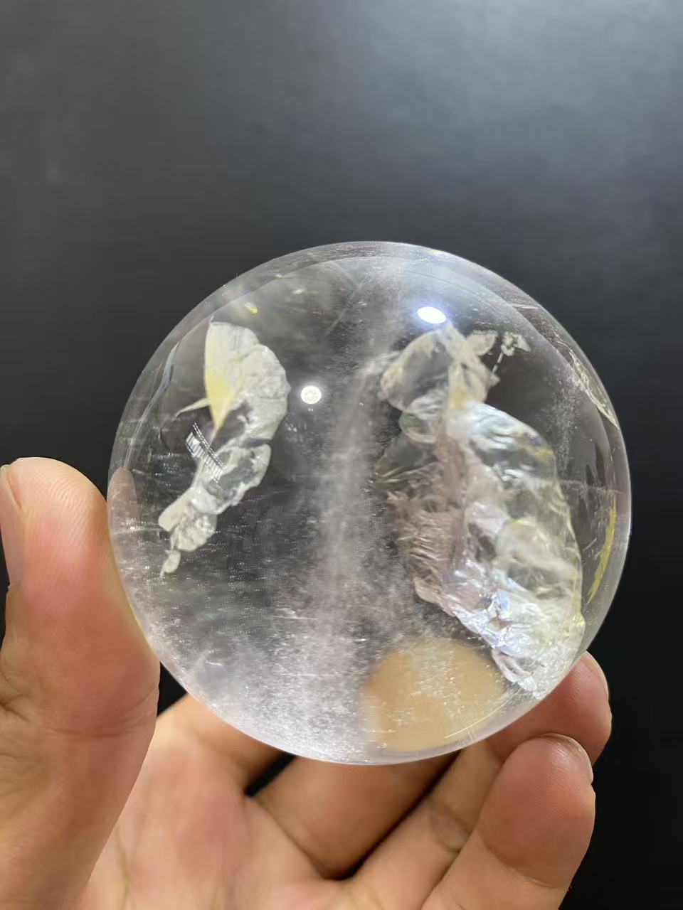 Natural Clear Quartz Sphere — Hand-Polished Crystal Ball for Home Decor