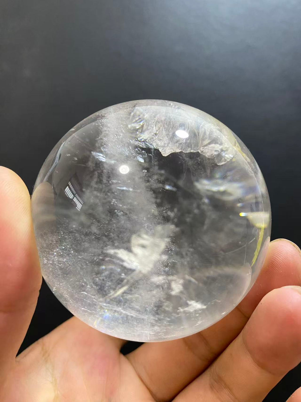 Natural Clear Quartz Sphere — Hand-Polished Crystal Ball for Home Decor