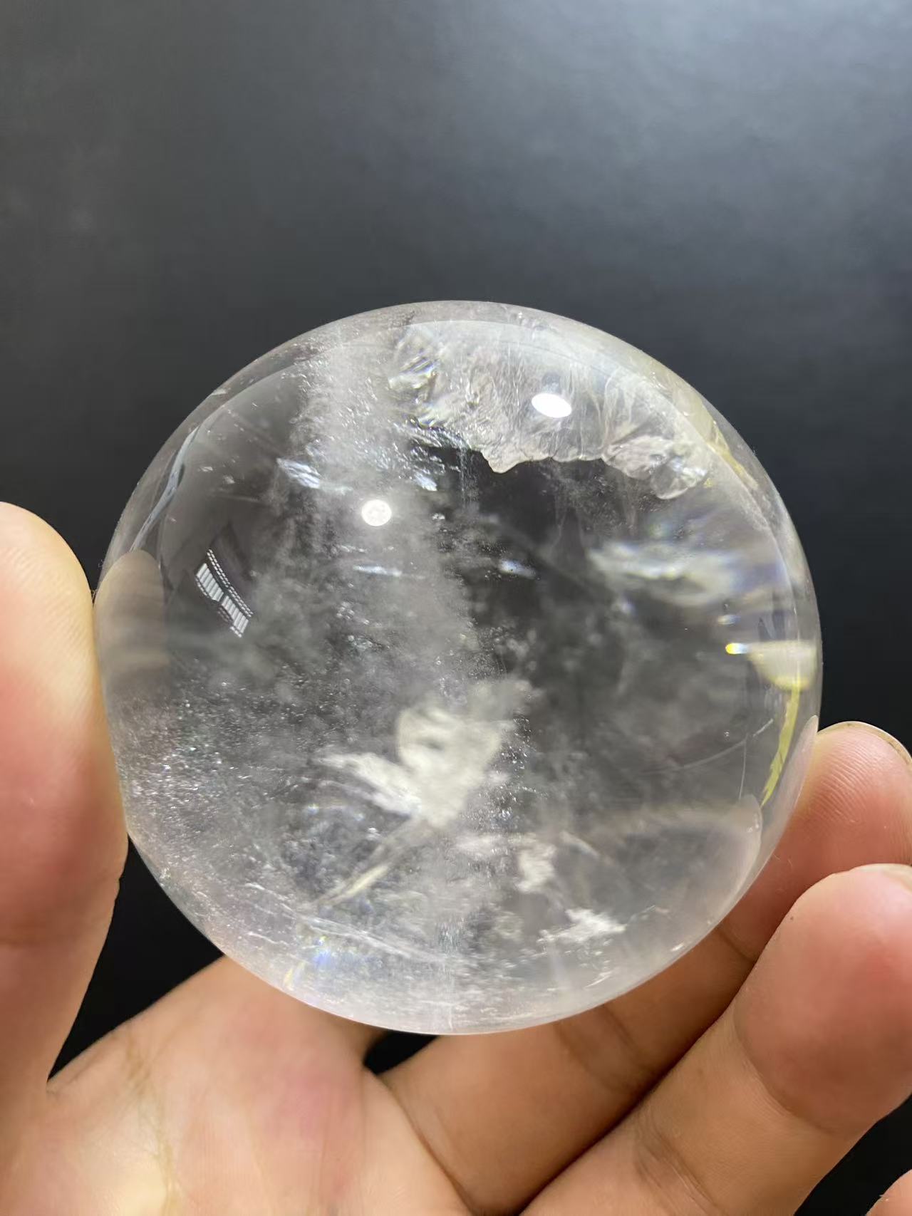 Natural Clear Quartz Sphere — Hand-Polished Crystal Ball for Home Decor