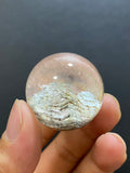 Natural Phantom Quartz Crystal Ball with Scenic Mountain Inclusions | Hand-Polished Sphere for Display