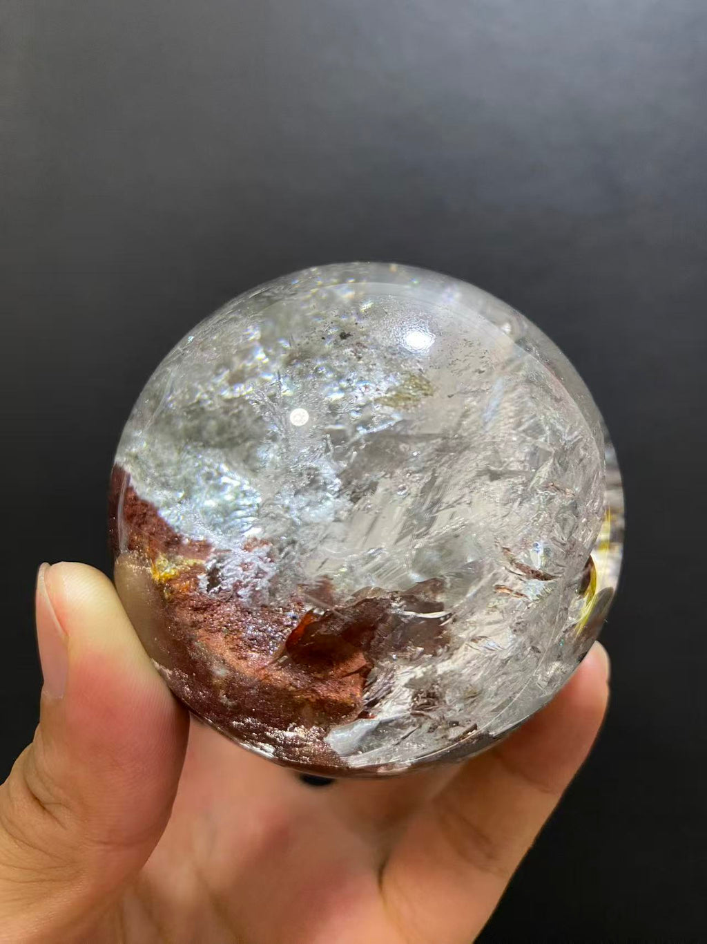 Natural Phantom Quartz Sphere With Internal Phantom Inclusions, Decorative Mineral Ornament