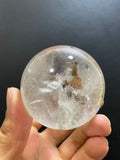 Natural Phantom Quartz Sphere — Hand-Polished Crystal Ball for Home Decor