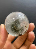 Natural Phantom Quartz Sphere — Hand-Polished Crystal Ball for Home Decor