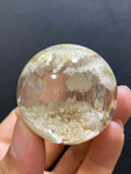 Natural White Phantom Quartz Sphere — Hand-Polished Crystal Ball for Home Decor
