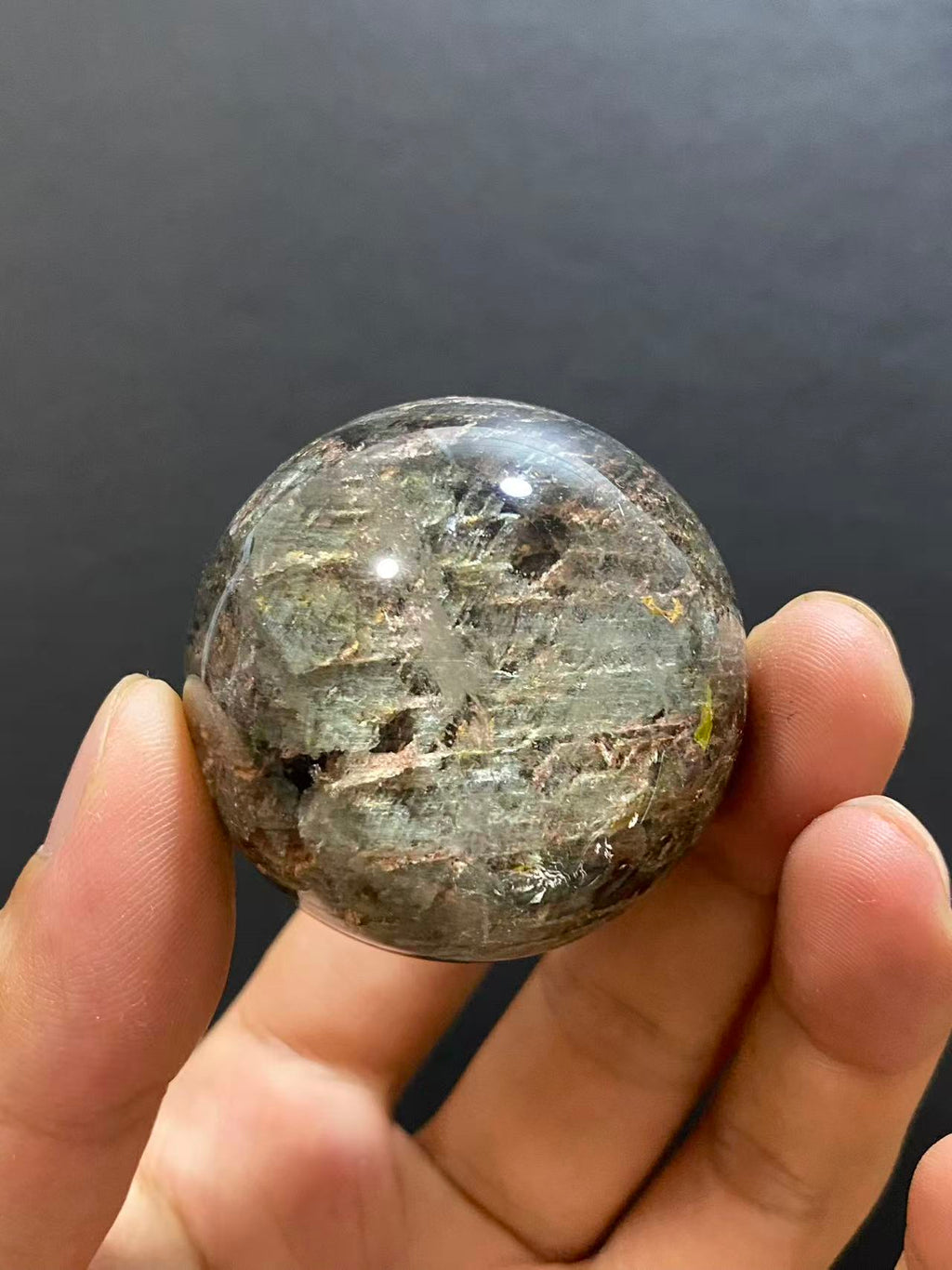 Natural Phantom Quartz Sphere With Internal Phantom Inclusions, Decorative Mineral Ornament