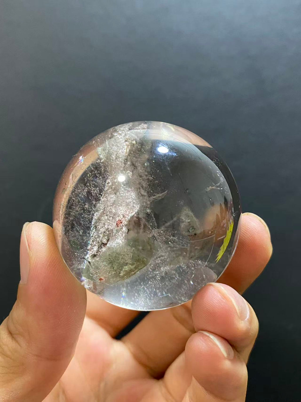 Natural Phantom Quartz Sphere With Internal Phantom Inclusions, Decorative Mineral Ornament