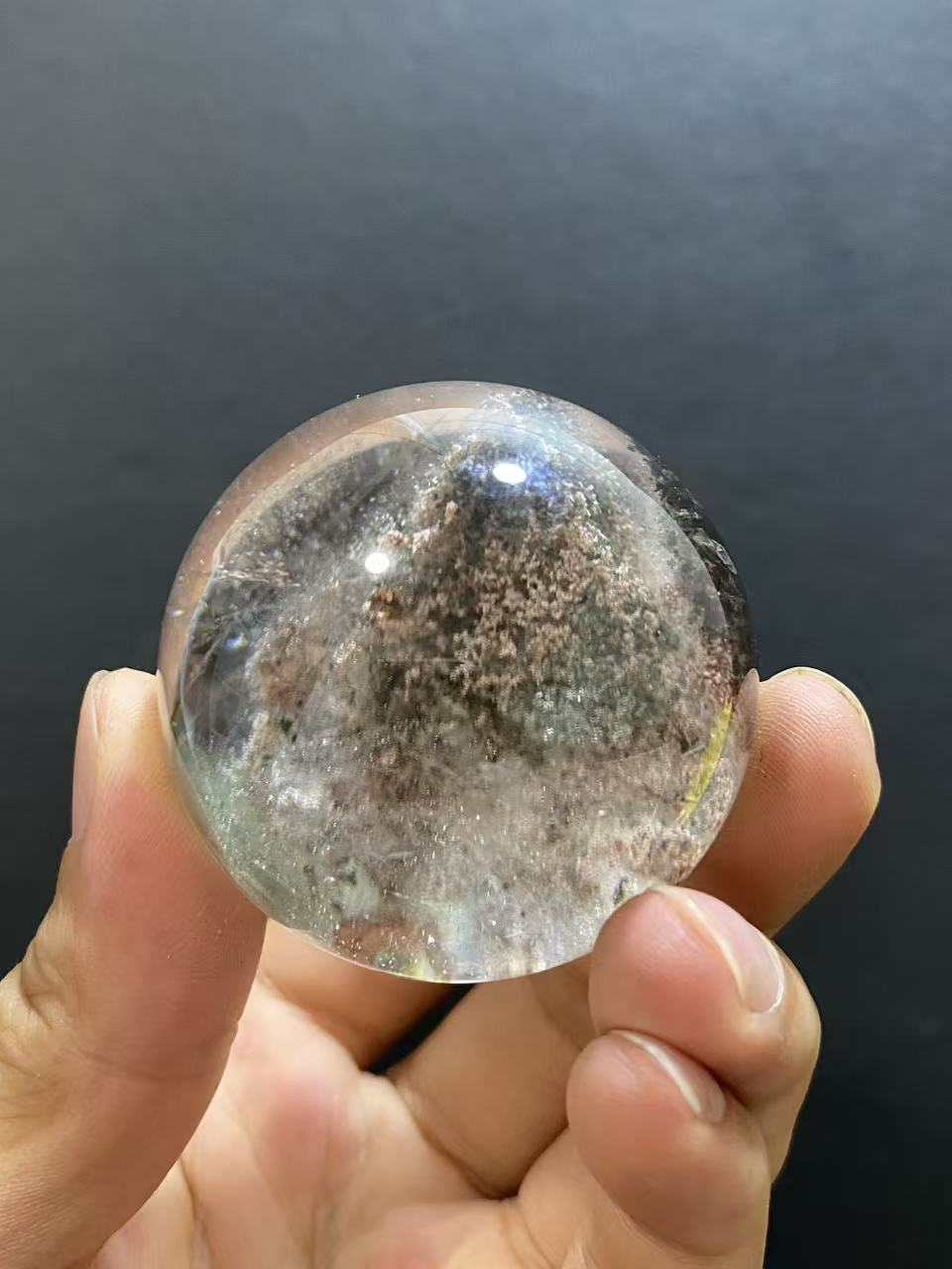 Natural Phantom Quartz Sphere With Internal Phantom Inclusions, Decorative Mineral Ornament