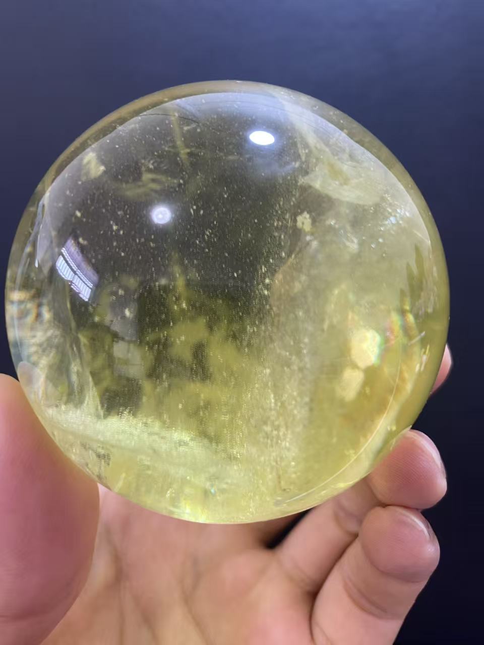 Natural Citrine Sphere — Hand-Polished Yellow Crystal Ball for Home Decor