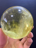 Natural Citrine Sphere — Hand-Polished Yellow Crystal Ball for Home Decor
