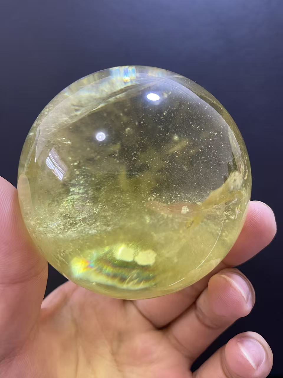 Natural Citrine Sphere — Hand-Polished Yellow Crystal Ball for Home Decor