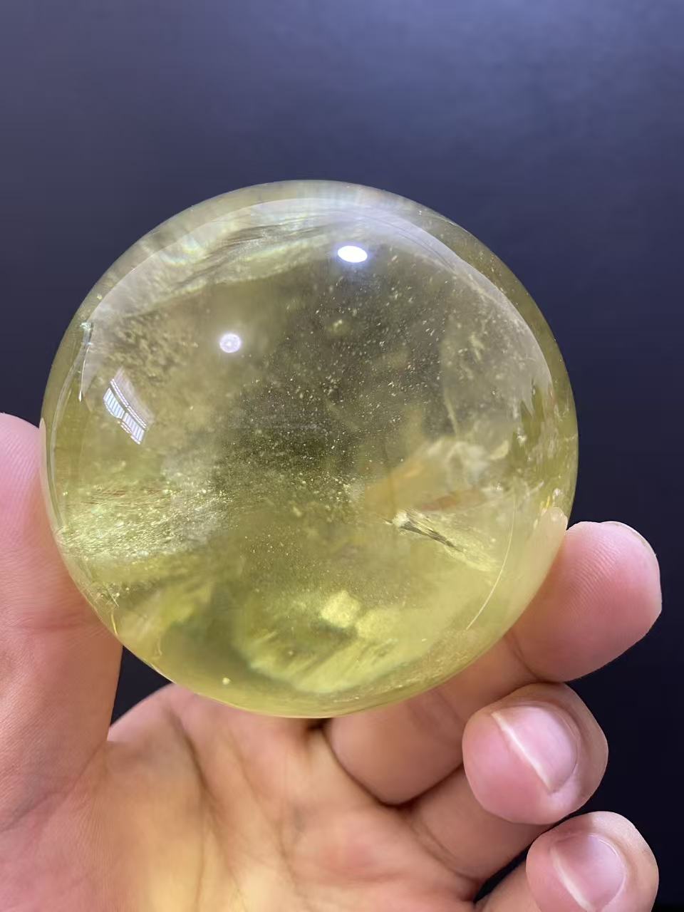 Natural Citrine Sphere — Hand-Polished Yellow Crystal Ball for Home Decor