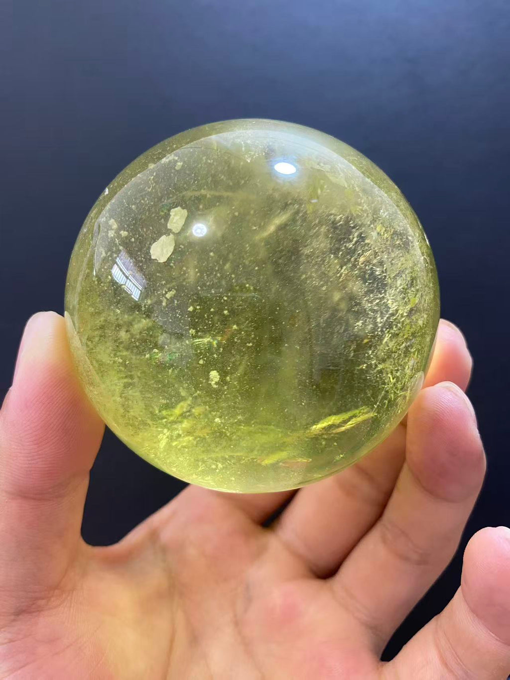 Natural Citrine Sphere — Hand-Polished Yellow Crystal Ball for Home Decor
