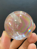 Natural Rainbow Quartz Sphere — Hand-Polished Crystal Ball for Home Decor