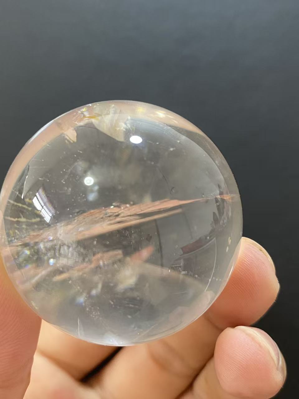 Natural Rainbow Quartz Sphere — Hand-Polished Crystal Ball for Home Decor