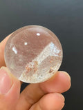 Natural Manifestation Quartz Sphere With Inner Mini Quartz Crystals, Decorative Mineral Ornament