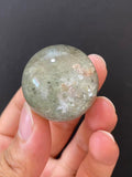 Natural Green Phantom Quartz Sphere, Hand Polished Crystal Sphere for Home Decor & Display