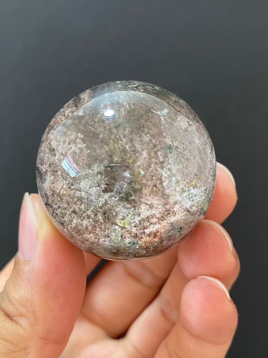 Natural Phantom Quartz Crystal Sphere for Desk & Home Decoration
