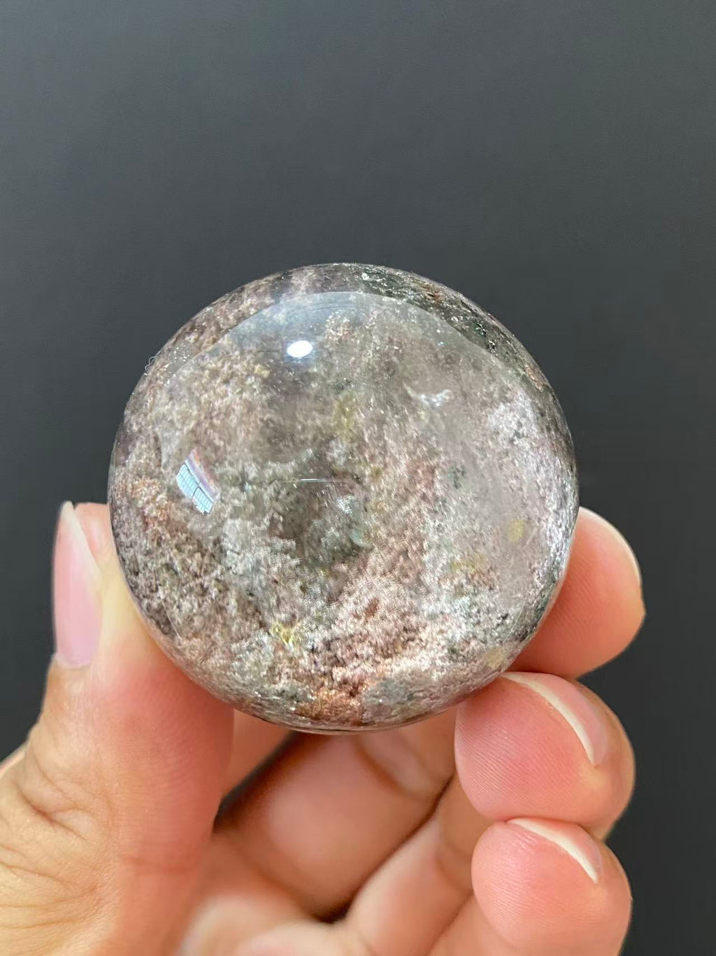 Natural Phantom Quartz Crystal Sphere for Desk & Home Decoration