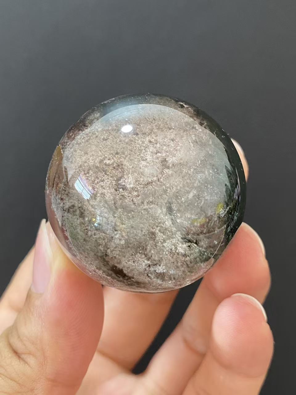 Natural Phantom Quartz Crystal Sphere for Desk & Home Decoration