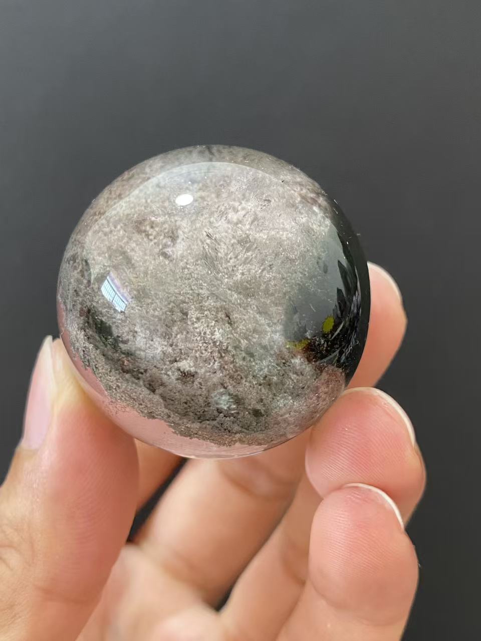 Natural Phantom Quartz Crystal Sphere for Desk & Home Decoration