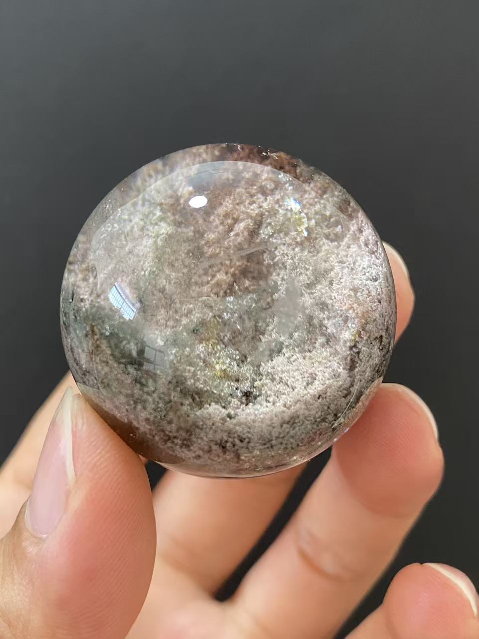 Natural Phantom Quartz Crystal Sphere for Desk & Home Decoration
