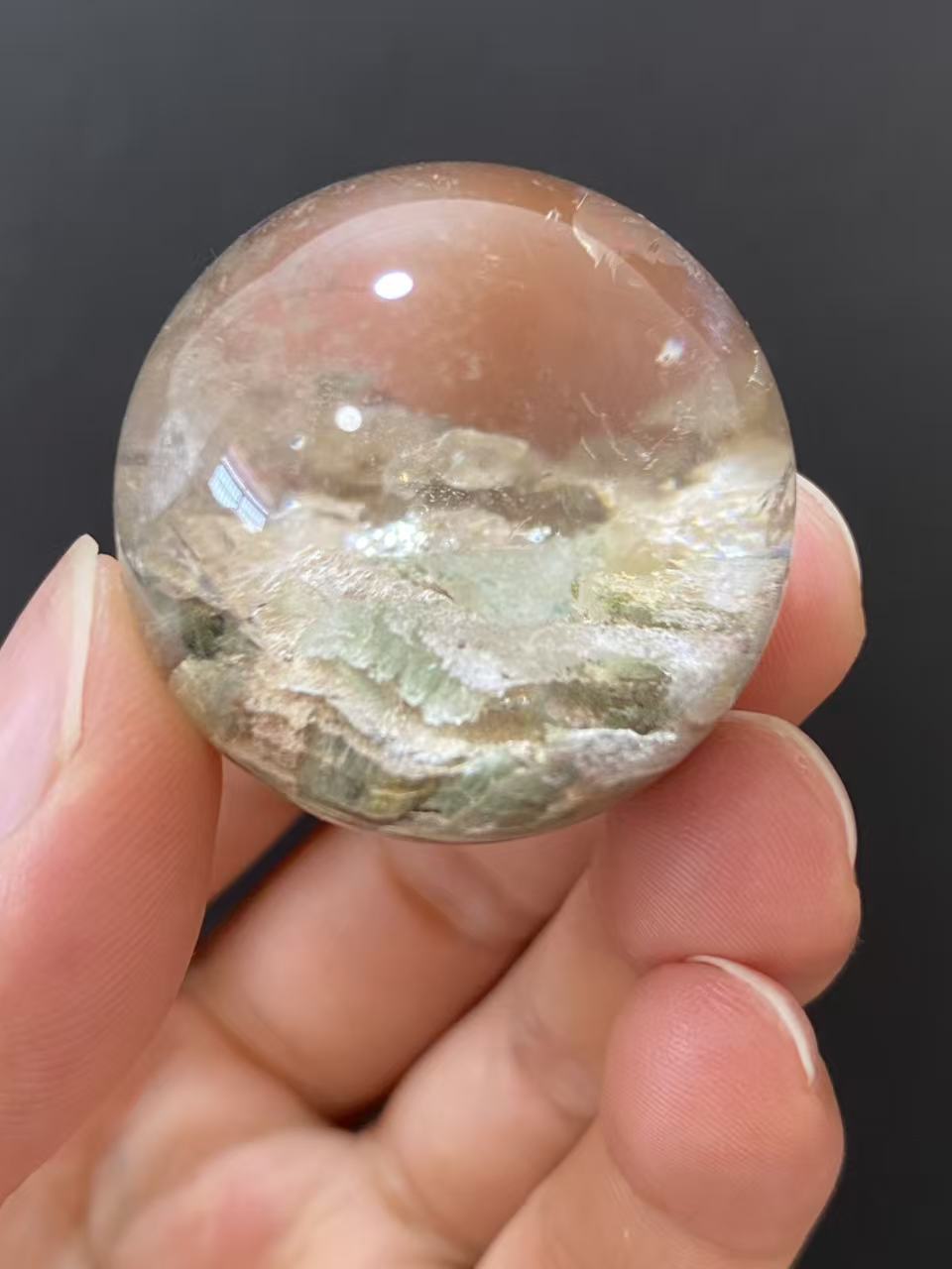 Natural Phantom Quartz Crystal Sphere for Desk & Home Decoration