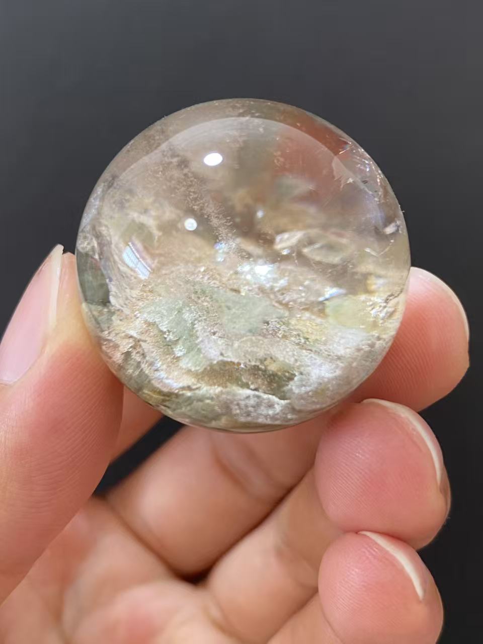 Natural Phantom Quartz Crystal Sphere for Desk & Home Decoration