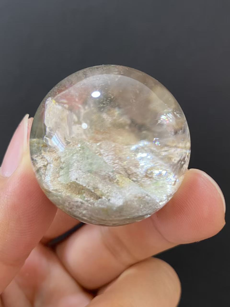 Natural Phantom Quartz Crystal Sphere for Desk & Home Decoration