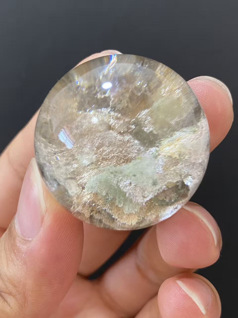 Natural Phantom Quartz Crystal Sphere for Desk & Home Decoration