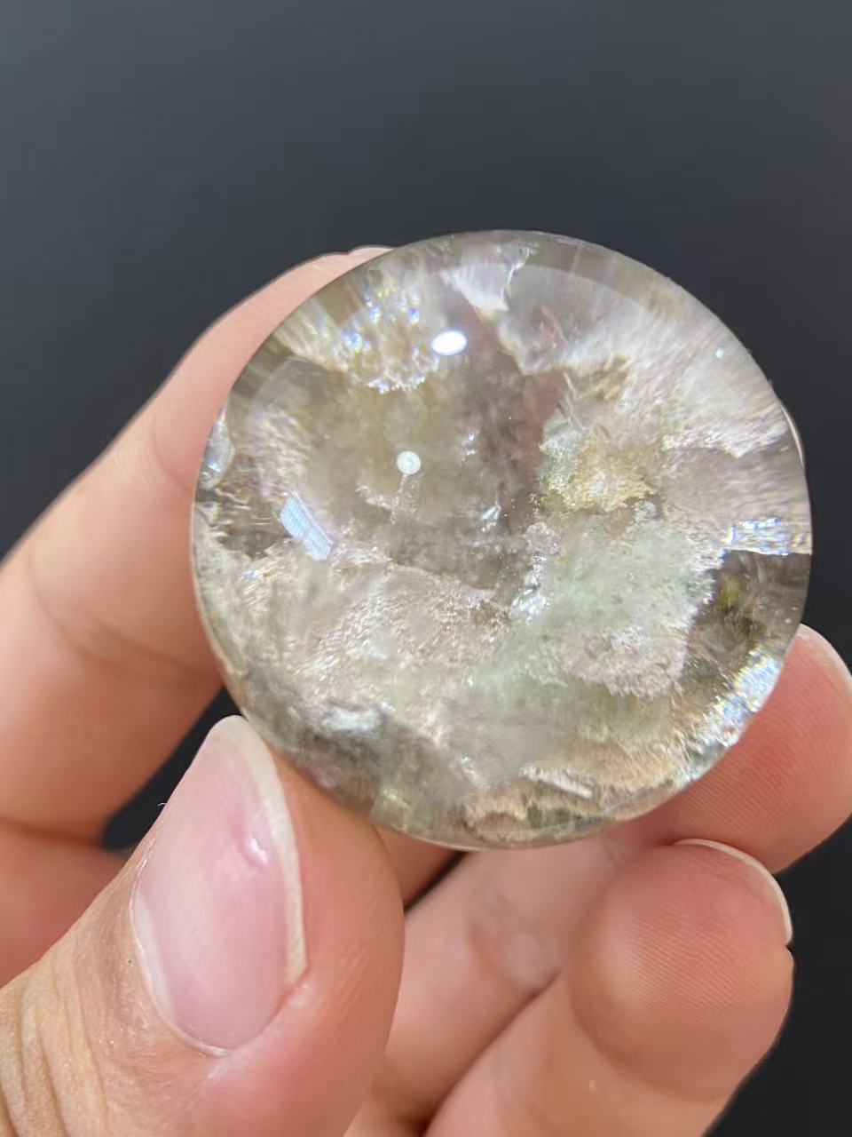 Natural Phantom Quartz Crystal Sphere for Desk & Home Decoration