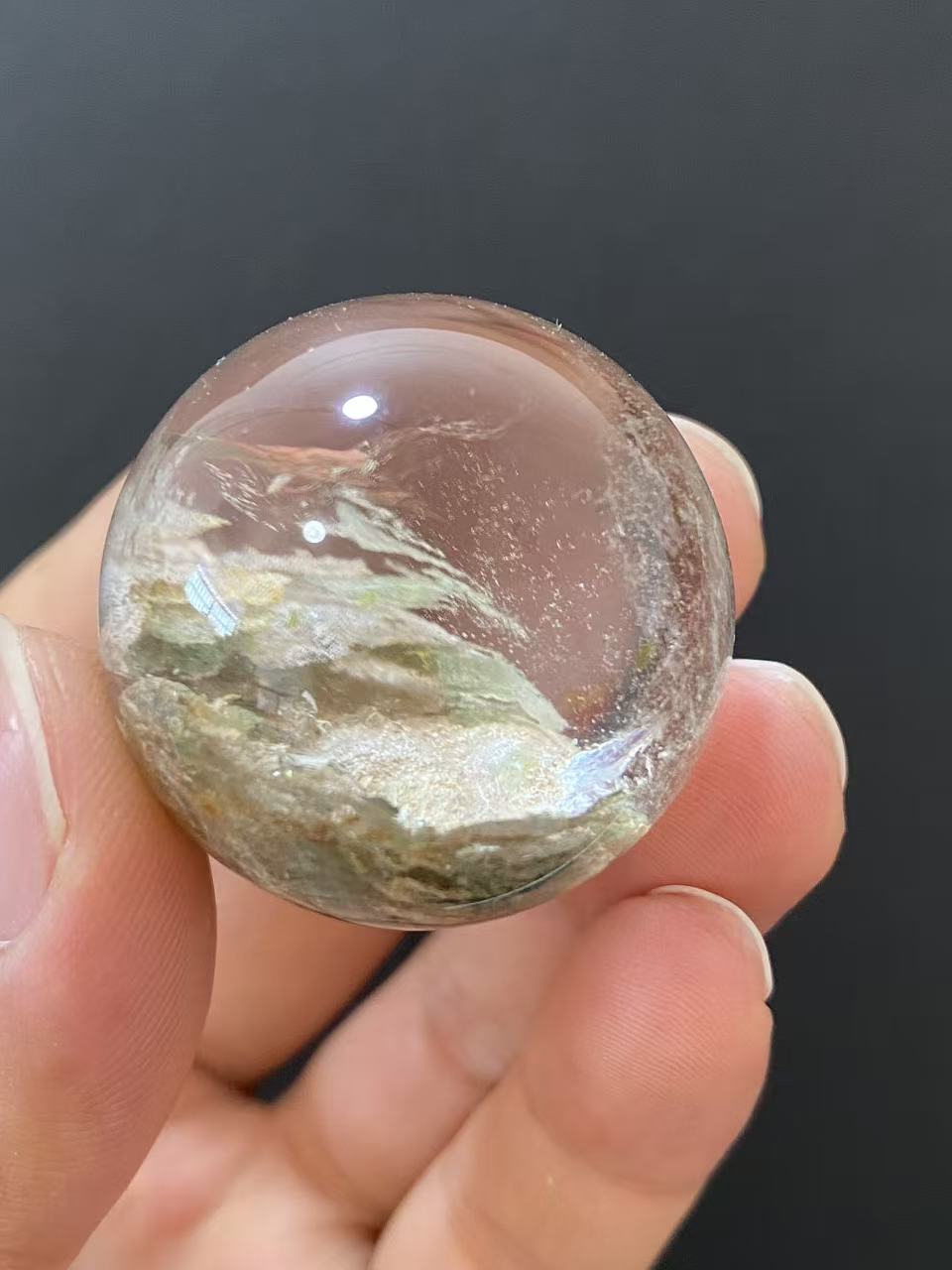 Natural Phantom Quartz Crystal Sphere for Desk & Home Decoration