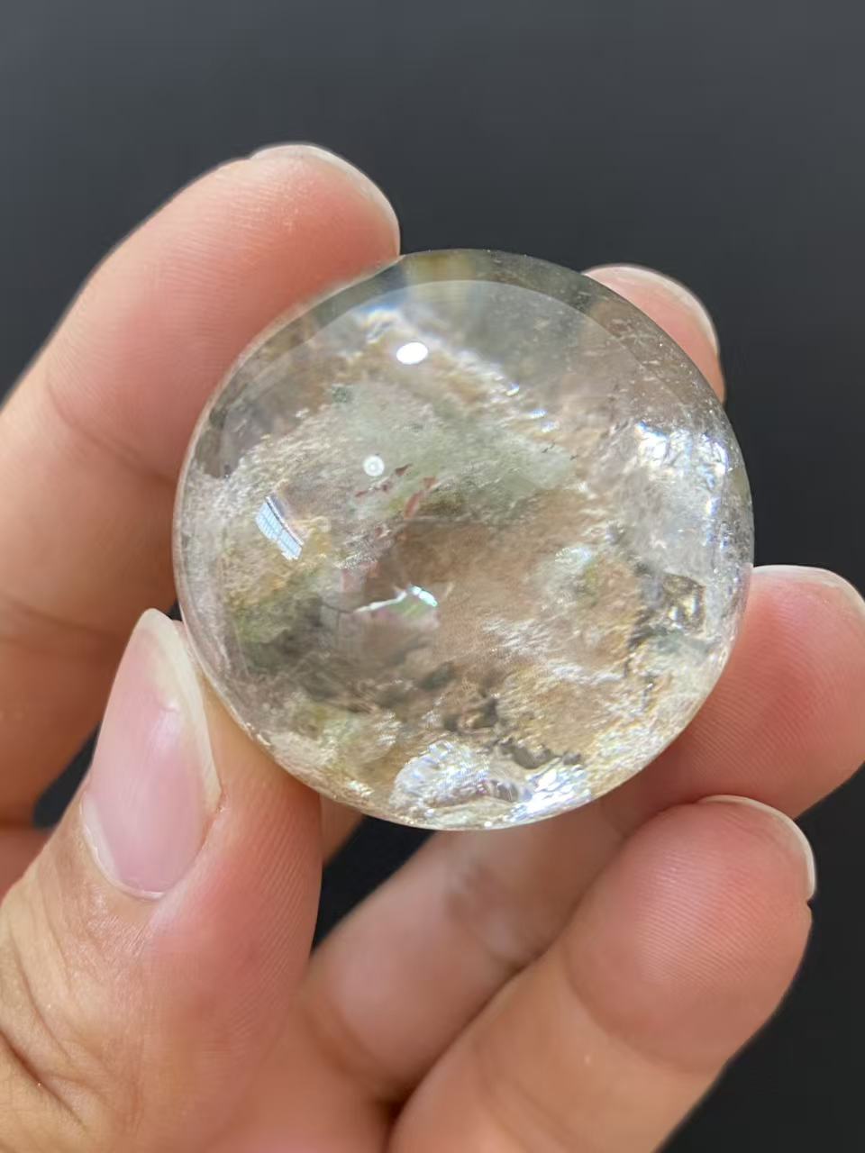 Natural Phantom Quartz Crystal Sphere for Desk & Home Decoration