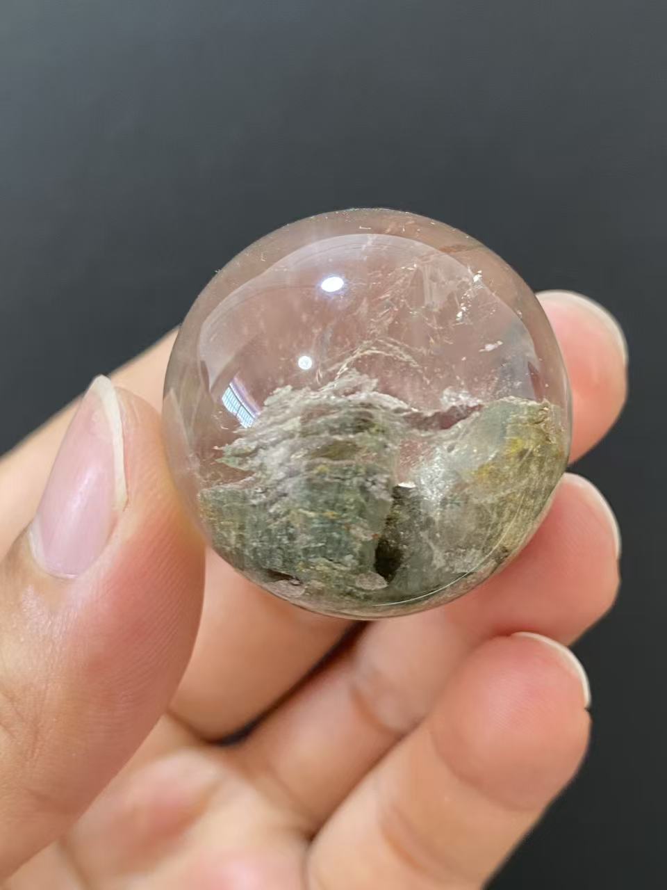 Natural Phantom Quartz Crystal Sphere for Desk & Home Decoration