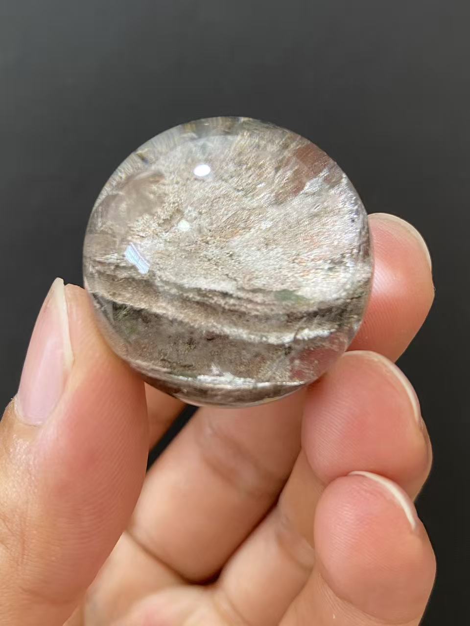 Natural Phantom Quartz Crystal Sphere for Desk & Home Decoration
