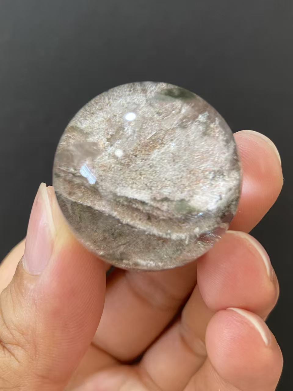 Natural Phantom Quartz Crystal Sphere for Desk & Home Decoration