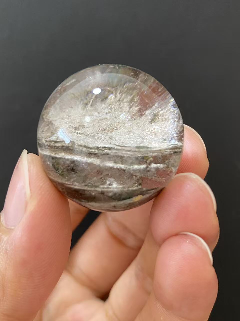 Natural Phantom Quartz Crystal Sphere for Desk & Home Decoration