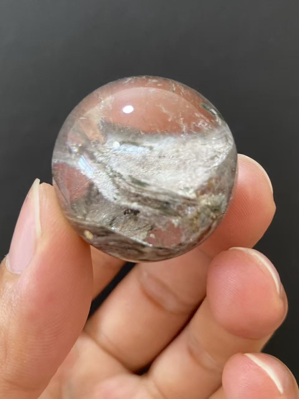 Natural Phantom Quartz Crystal Sphere for Desk & Home Decoration