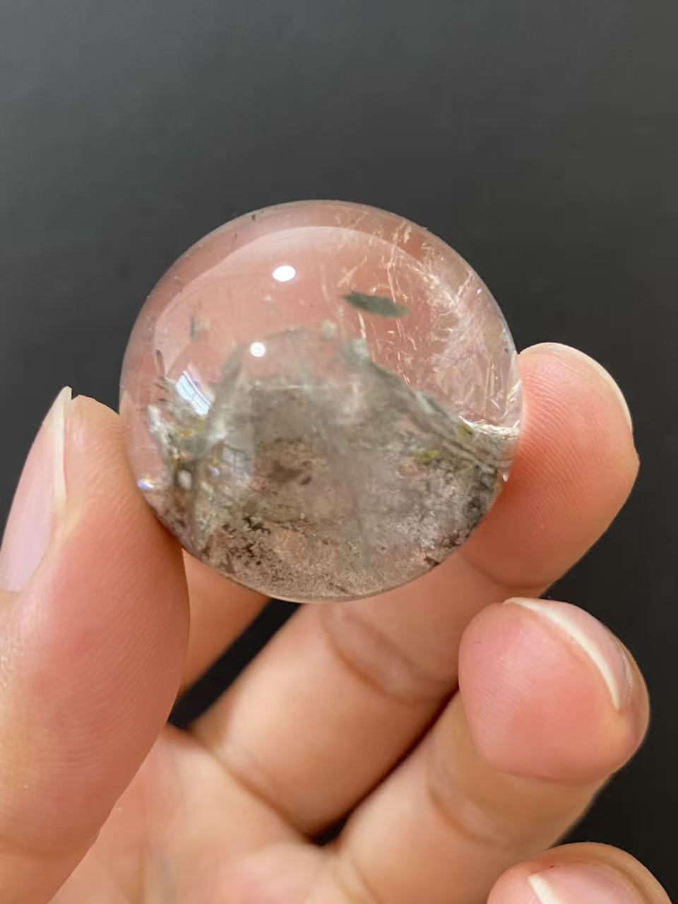 Natural Phantom Quartz Crystal Sphere for Desk & Home Decoration