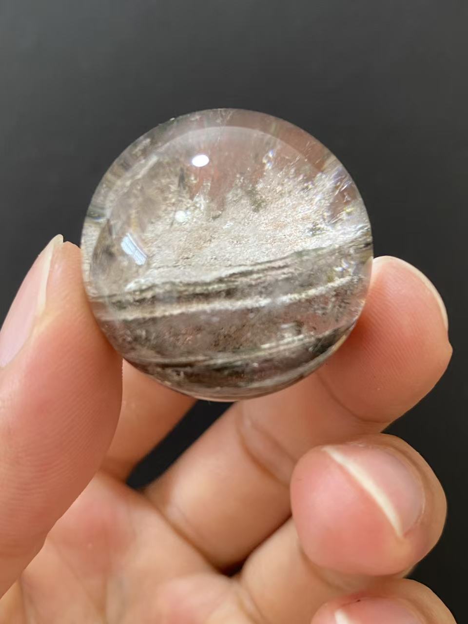 Natural Phantom Quartz Crystal Sphere for Desk & Home Decoration