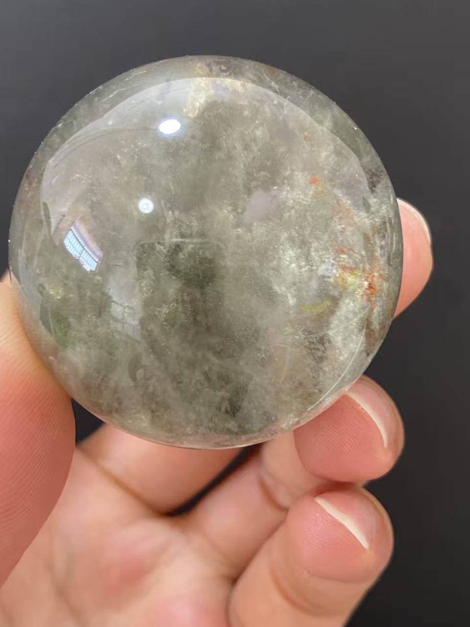 Natural Green Phantom Quartz Crystal Sphere for Home Decoration