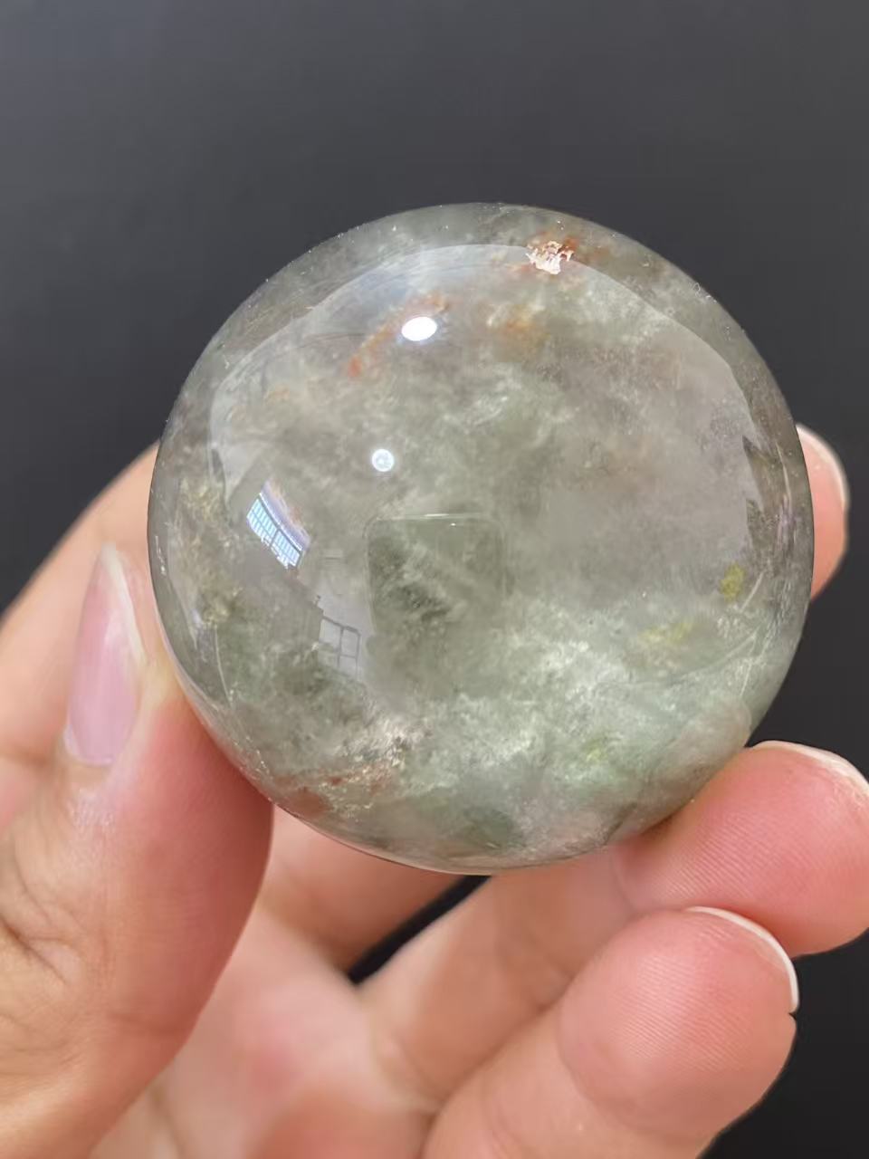 Natural Green Phantom Quartz Crystal Sphere for Home Decoration
