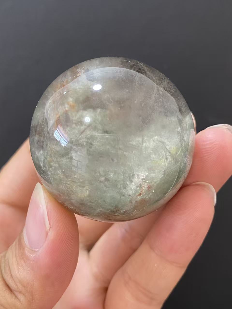 Natural Green Phantom Quartz Crystal Sphere for Home Decoration
