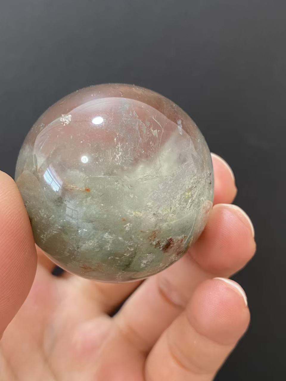 Natural Green Phantom Quartz Crystal Sphere for Home Decoration