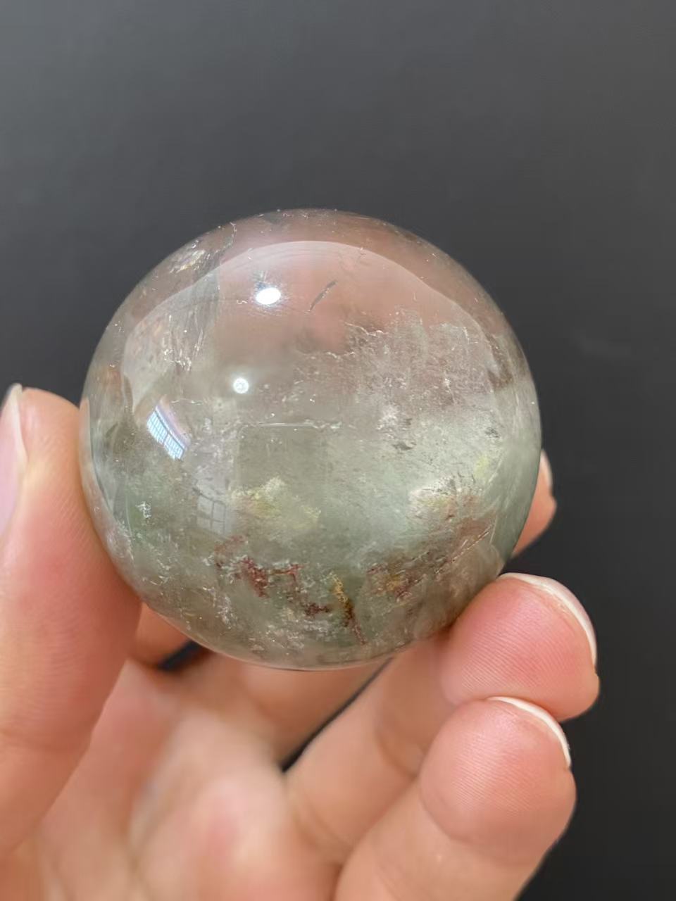 Natural Green Phantom Quartz Crystal Sphere for Home Decoration