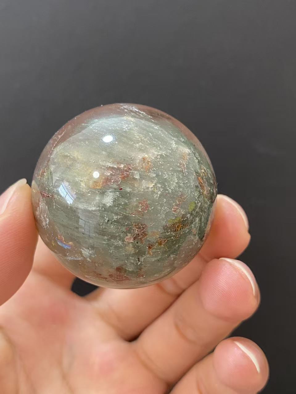 Natural Green Phantom Quartz Crystal Sphere for Home Decoration
