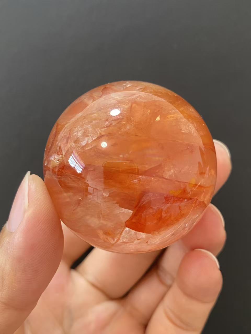 Natural Red Hematoid Quartz Crystal Sphere for Home Decoration