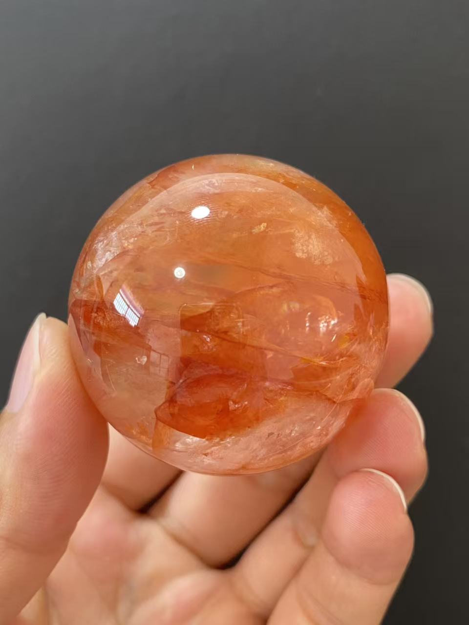Natural Red Hematoid Quartz Crystal Sphere for Home Decoration